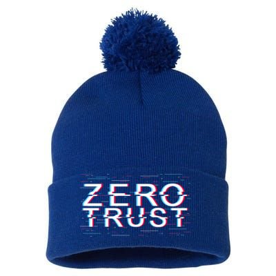 Zero Trust Developer It Cyber Security Hacking Programmer Gift Pom Pom 12in Knit Beanie