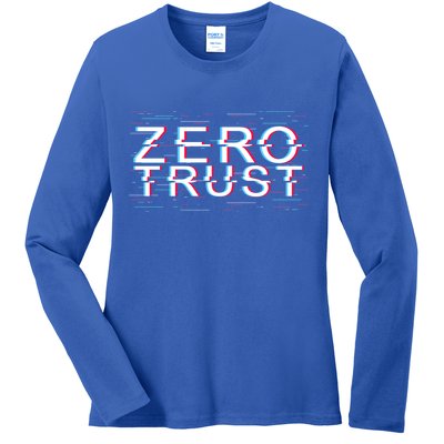 Zero Trust Developer It Cyber Security Hacking Programmer Gift Ladies Long Sleeve Shirt