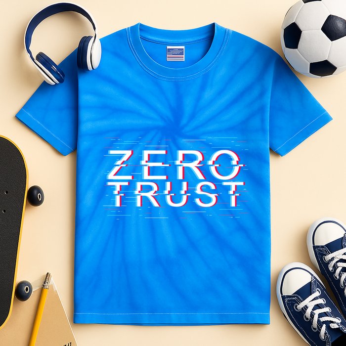 Zero Trust Developer It Cyber Security Hacking Programmer Gift Kids Tie-Dye T-Shirt