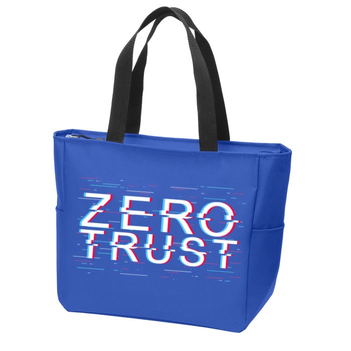 Zero Trust Developer It Cyber Security Hacking Programmer Gift Zip Tote Bag