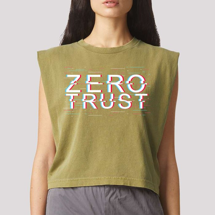 Zero Trust Developer It Cyber Security Hacking Programmer Gift Garment-Dyed Women's Muscle Tee