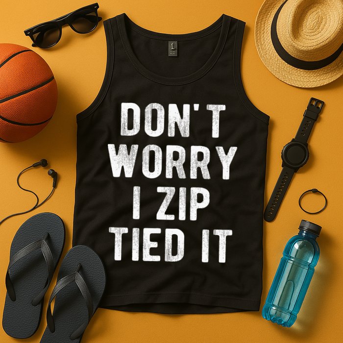 Zip Tie DonT Worry I Zip Tied It Funny Car Guy Tank Top