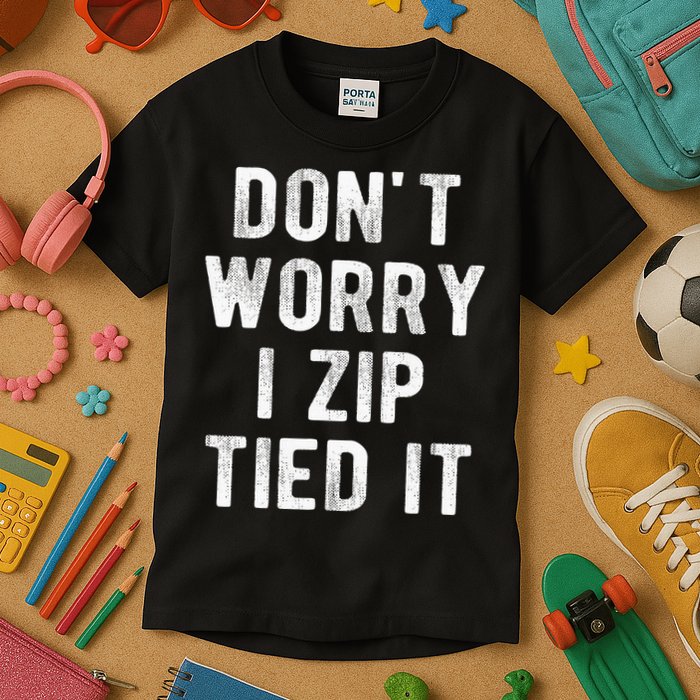 Zip Tie DonT Worry I Zip Tied It Funny Car Guy Kids T-Shirt