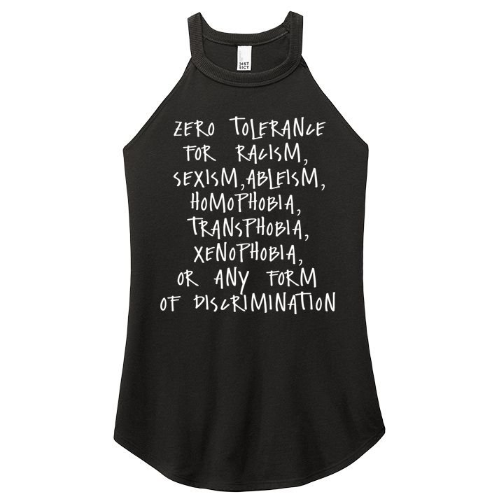 Zero Tolerance For Racism Sexism Ableism Homophobia Women's Perfect Tri Rocker Tank