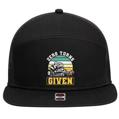 Zero Turns Given Zero Turn Lawn Mower And Mowing 7 Panel Mesh Trucker Snapback Hat