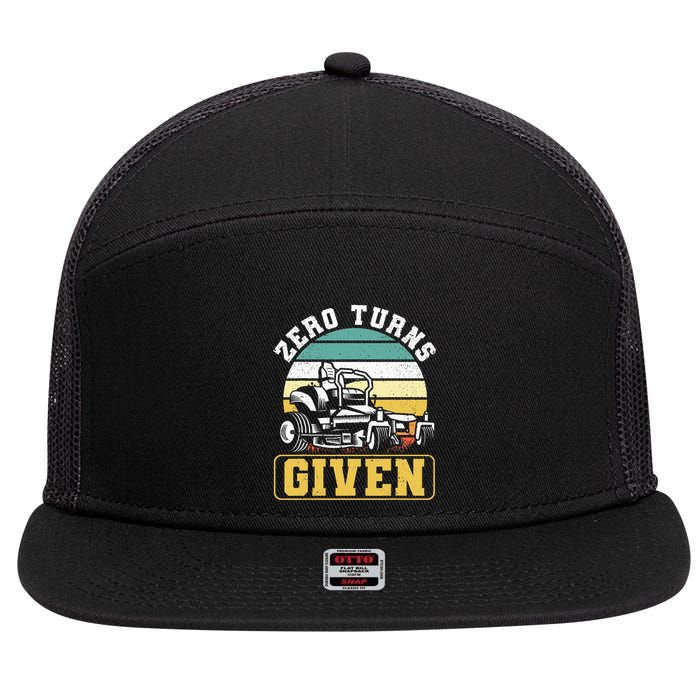 Zero Turns Given Zero Turn Lawn Mower And Mowing 7 Panel Mesh Trucker Snapback Hat