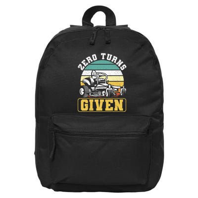 Zero Turns Given Zero Turn Lawn Mower And Mowing 16 in Basic Backpack