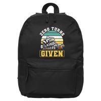 Zero Turns Given Zero Turn Lawn Mower And Mowing 16 in Basic Backpack