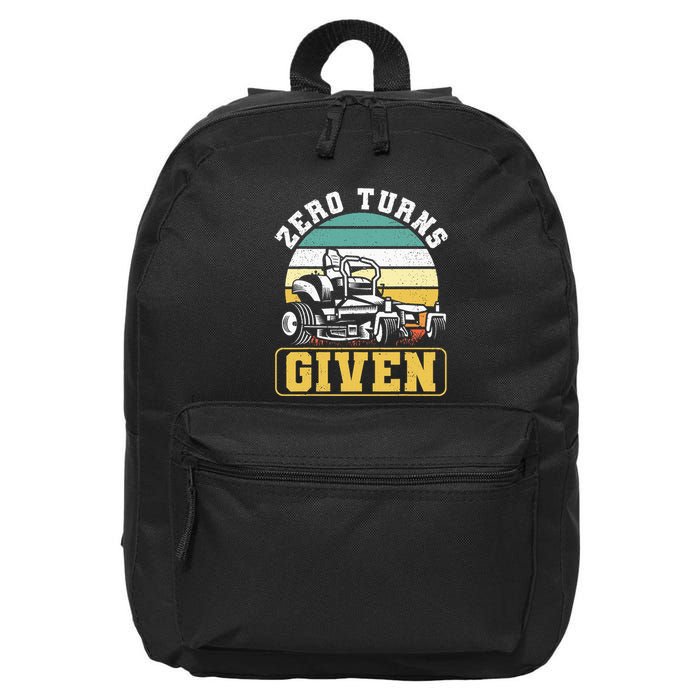 Zero Turns Given Zero Turn Lawn Mower And Mowing 16 in Basic Backpack