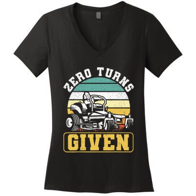 Zero Turns Given Zero Turn Lawn Mower And Mowing Women's V-Neck T-Shirt
