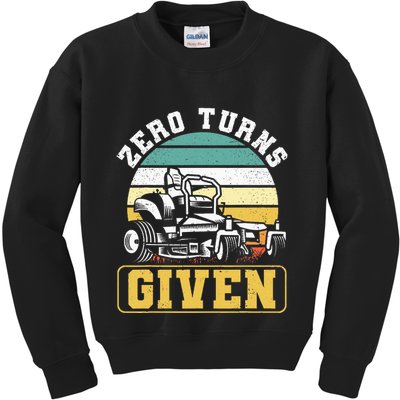Zero Turns Given Zero Turn Lawn Mower And Mowing Kids Sweatshirt