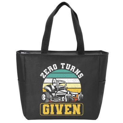 Zero Turns Given Zero Turn Lawn Mower And Mowing Zip Tote Bag