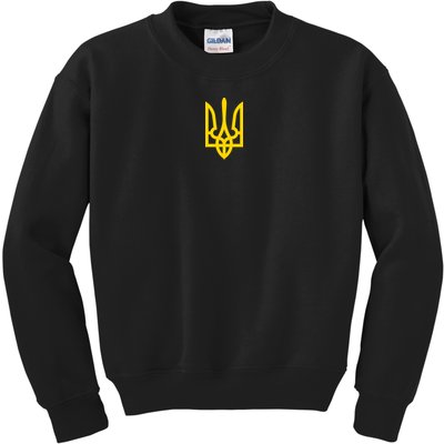 Zelensky Tryzub Green Long Sleeve Military Ukraine Zelenskyy Kids Sweatshirt