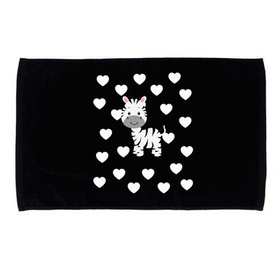 Zebra Theme Gender Neutral Nursery Room Heart Funny Gift Microfiber Hand Towel