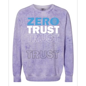 Zero Trust Hacking Cyber Security Programmer Developer Gift Colorblast Crewneck Sweatshirt