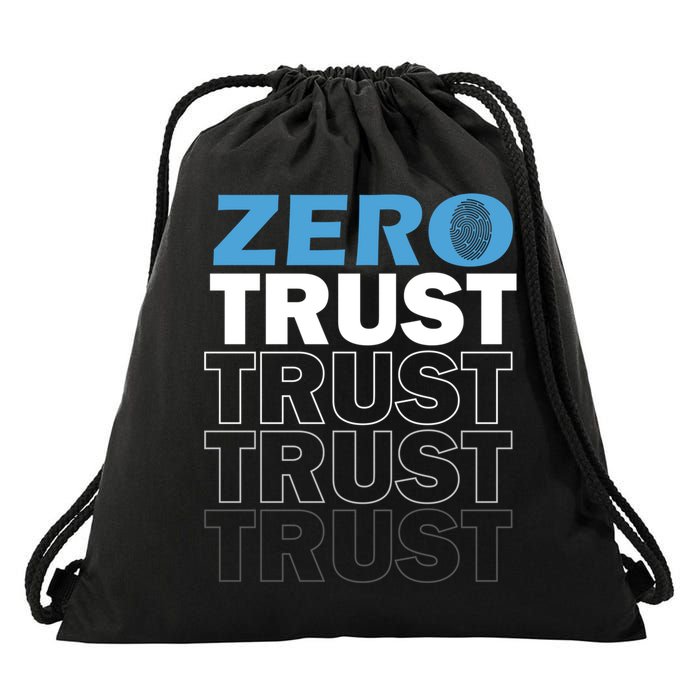 Zero Trust Hacking Cyber Security Programmer Developer Gift Drawstring Bag