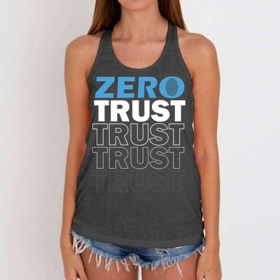 Zero Trust Hacking Cyber Security Programmer Developer Gift Women's Knotted Racerback Tank