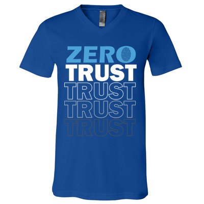 Zero Trust Hacking Cyber Security Programmer Developer Gift V-Neck T-Shirt