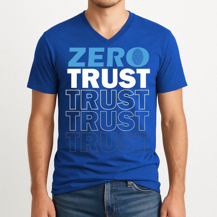 Zero Trust Hacking Cyber Security Programmer Developer Gift V-Neck T-Shirt