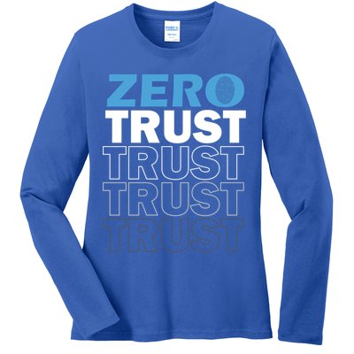 Zero Trust Hacking Cyber Security Programmer Developer Gift Ladies Long Sleeve Shirt