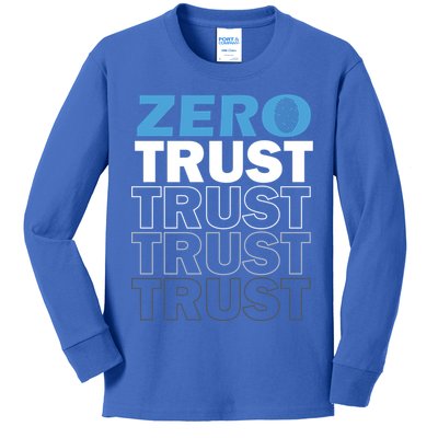 Zero Trust Hacking Cyber Security Programmer Developer Gift Kids Long Sleeve Shirt