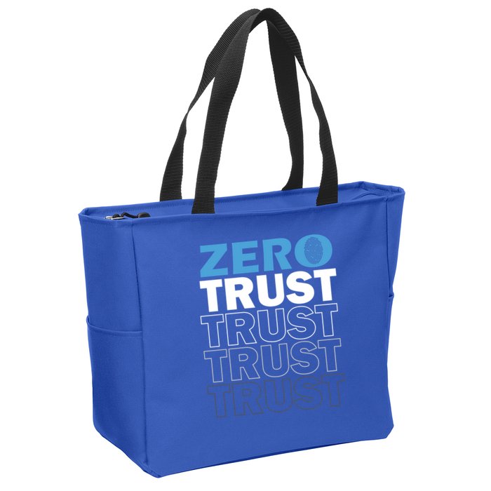 Zero Trust Hacking Cyber Security Programmer Developer Gift Zip Tote Bag