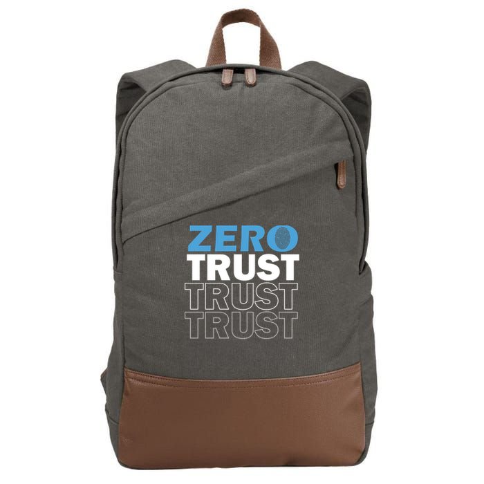 Zero Trust Hacking Cyber Security Programmer Developer Gift Cotton Canvas Backpack