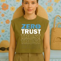 Zero Trust Hacking Cyber Security Programmer Developer Gift Garment-Dyed Women's Muscle Tee