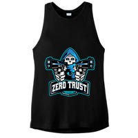 Zero Trust Hacking Cyber Security Developer Programmer Gift Ladies PosiCharge Tri-Blend Wicking Tank