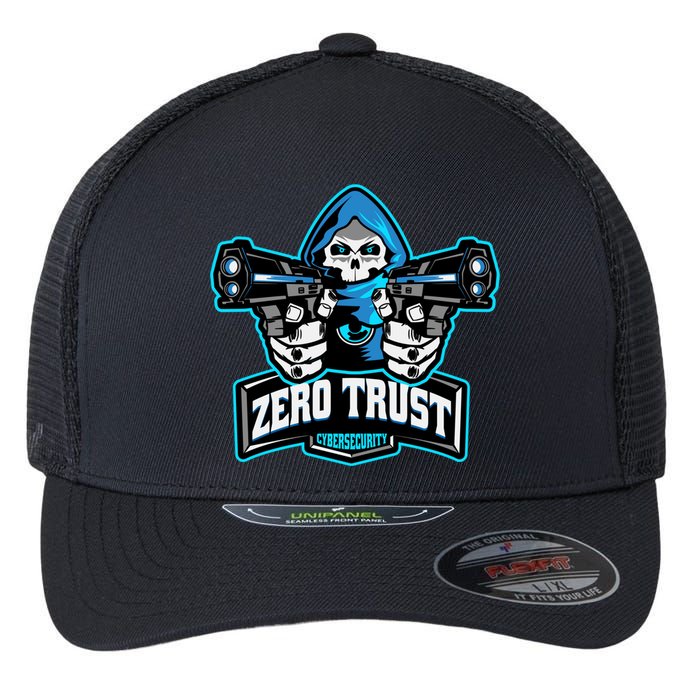 Zero Trust Hacking Cyber Security Developer Programmer Gift Flexfit Unipanel Trucker Cap