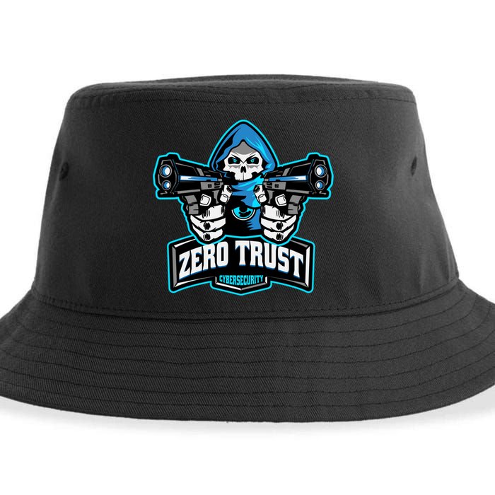 Zero Trust Hacking Cyber Security Developer Programmer Gift Sustainable Bucket Hat