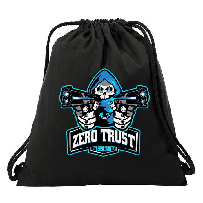 Zero Trust Hacking Cyber Security Developer Programmer Gift Drawstring Bag