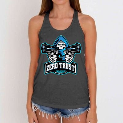 Zero Trust Hacking Cyber Security Developer Programmer Gift Women's Knotted Racerback Tank