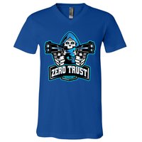 Zero Trust Hacking Cyber Security Developer Programmer Gift V-Neck T-Shirt