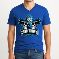 Zero Trust Hacking Cyber Security Developer Programmer Gift V-Neck T-Shirt