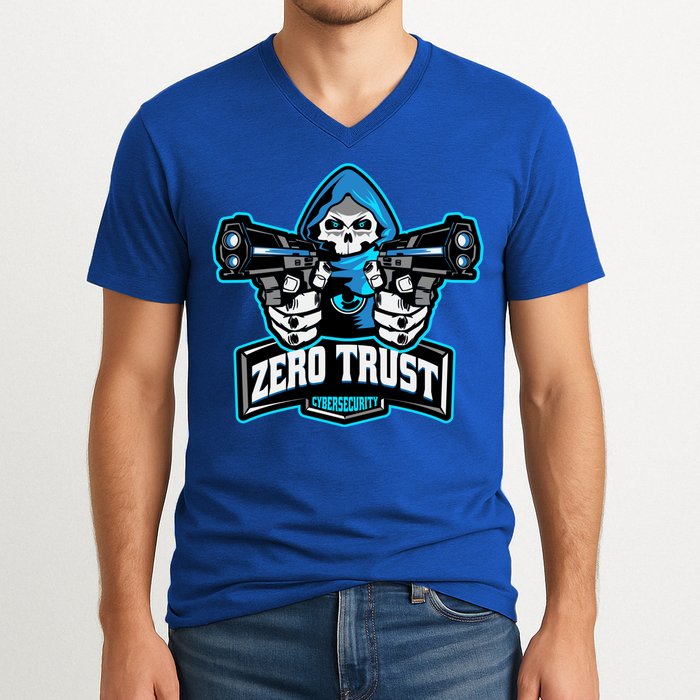 Zero Trust Hacking Cyber Security Developer Programmer Gift V-Neck T-Shirt