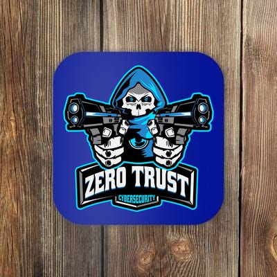 Zero Trust Hacking Cyber Security Developer Programmer Gift Coaster