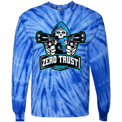Zero Trust Hacking Cyber Security Developer Programmer Gift Tie-Dye Long Sleeve Shirt