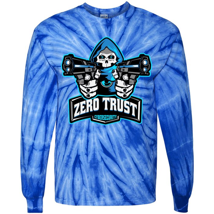 Zero Trust Hacking Cyber Security Developer Programmer Gift Tie-Dye Long Sleeve Shirt