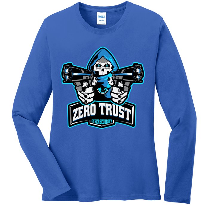 Zero Trust Hacking Cyber Security Developer Programmer Gift Ladies Long Sleeve Shirt