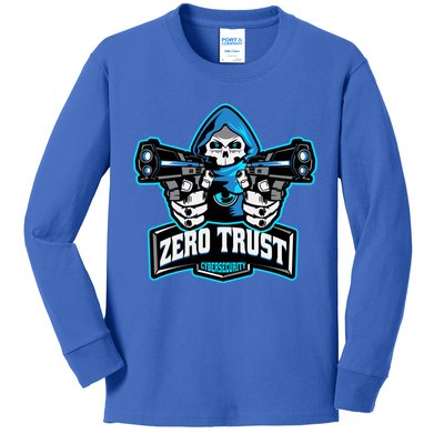 Zero Trust Hacking Cyber Security Developer Programmer Gift Kids Long Sleeve Shirt
