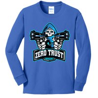 Zero Trust Hacking Cyber Security Developer Programmer Gift Kids Long Sleeve Shirt