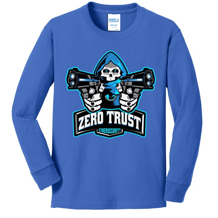 Zero Trust Hacking Cyber Security Developer Programmer Gift Kids Long Sleeve Shirt
