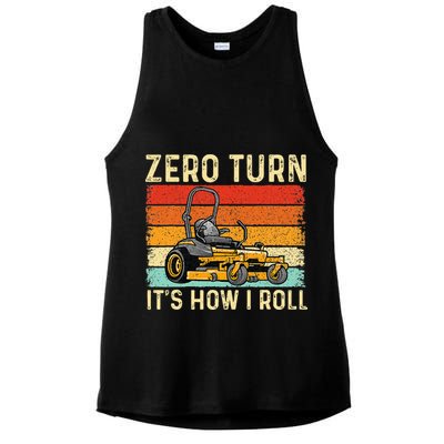 Zero Turn ItS How I Roll Landscaper Gardener Lawn Mowing Ladies PosiCharge Tri-Blend Wicking Tank