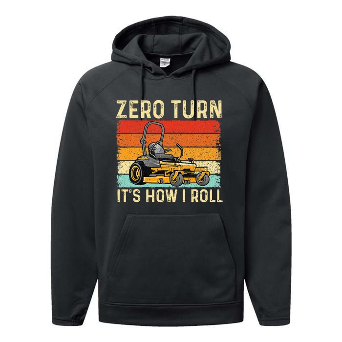 Zero Turn ItS How I Roll Landscaper Gardener Lawn Mowing Performance Fleece Hoodie