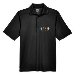 Zombie Trick Or Treat Leopard Heart Peace Love Halloween Gift Men's Origin Performance Pique Polo