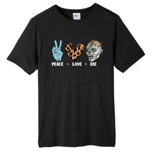 Zombie Trick Or Treat Leopard Heart Peace Love Halloween Gift Tall Fusion ChromaSoft Performance T-Shirt