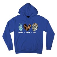 Zombie Trick Or Treat Leopard Heart Peace Love Halloween Gift Hoodie