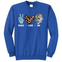 Zombie Trick Or Treat Leopard Heart Peace Love Halloween Gift Sweatshirt