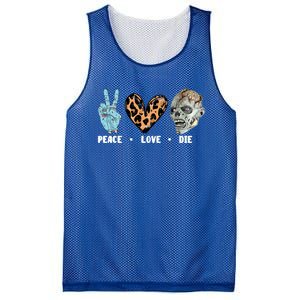 Zombie Trick Or Treat Leopard Heart Peace Love Halloween Gift Mesh Reversible Basketball Jersey Tank